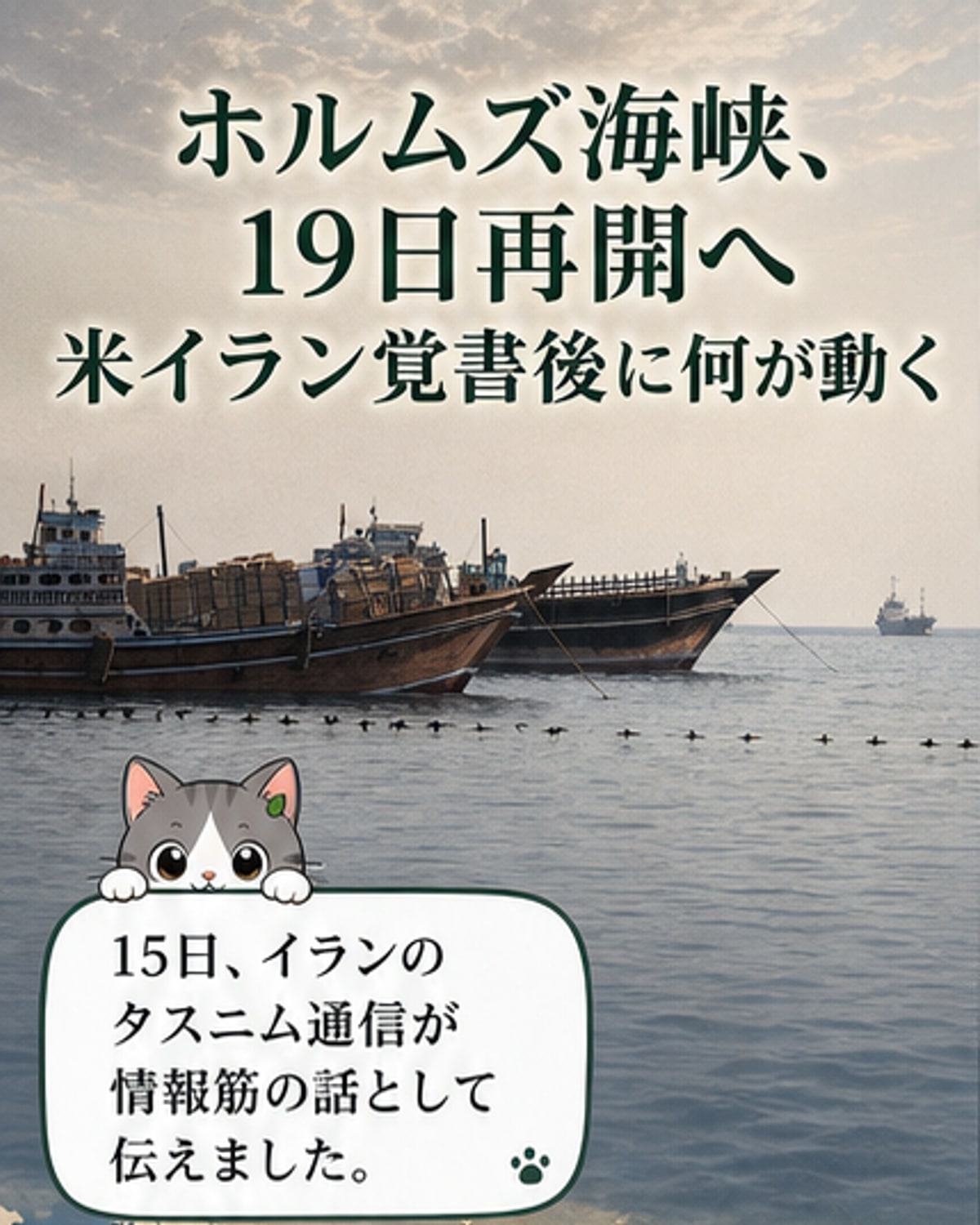 ホルムズ海峡、通航再開へ
