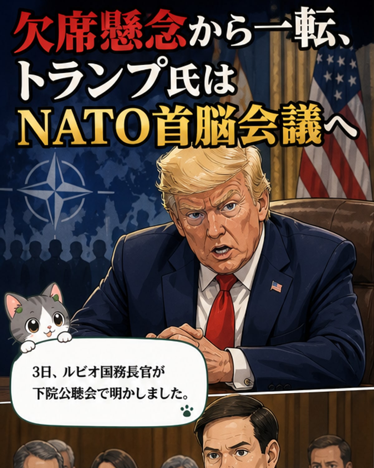 トランプ氏、NATO首脳会議とG7サミットに出席表明