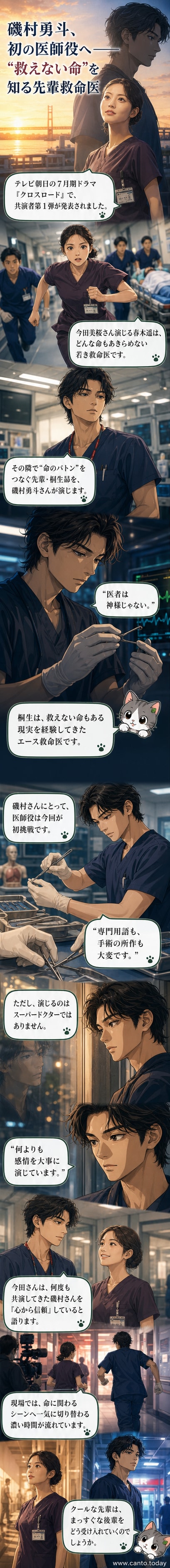 ドラマ『クロスロード』のビジュアル。左にクールな表情の磯村勇斗、右に真剣なまなざしの今田美桜が並ぶ。