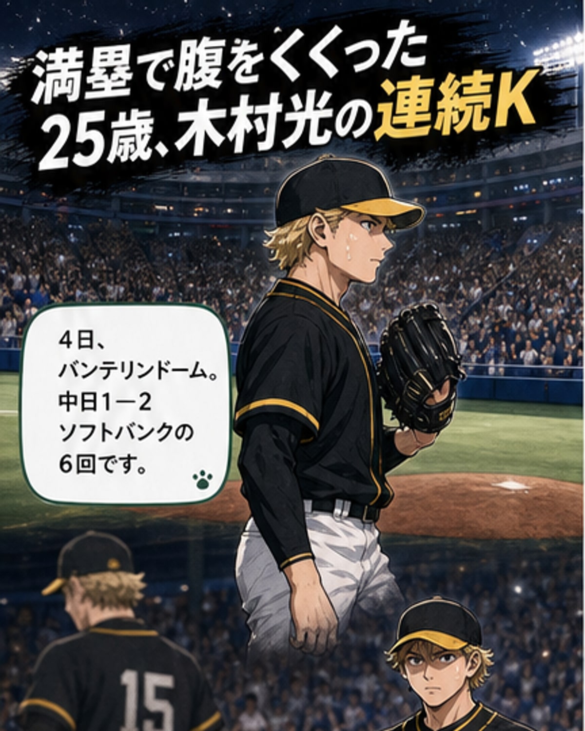満塁のピンチで連続三振