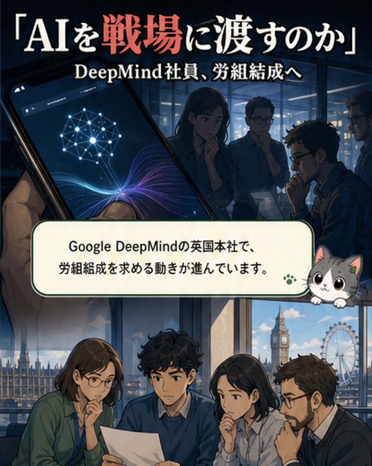 DeepMind社員、軍事AI契約に反発し労組結成