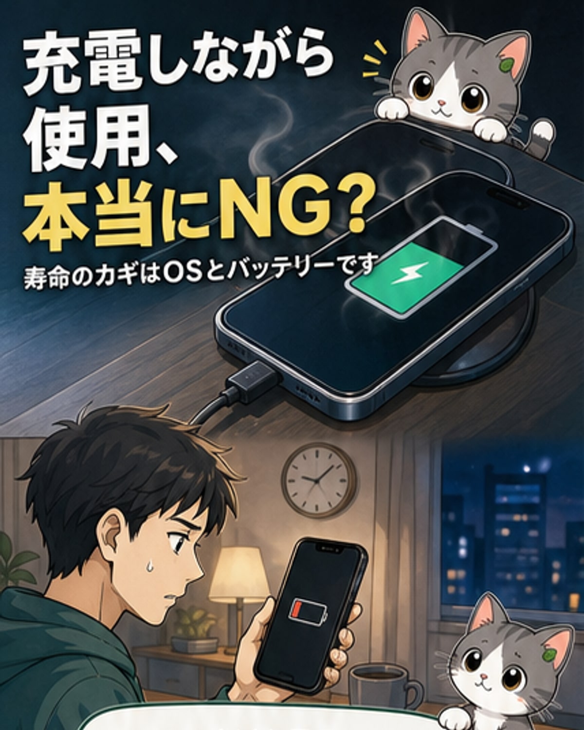 充電しながらスマホを使うとバッテリーが壊れる?