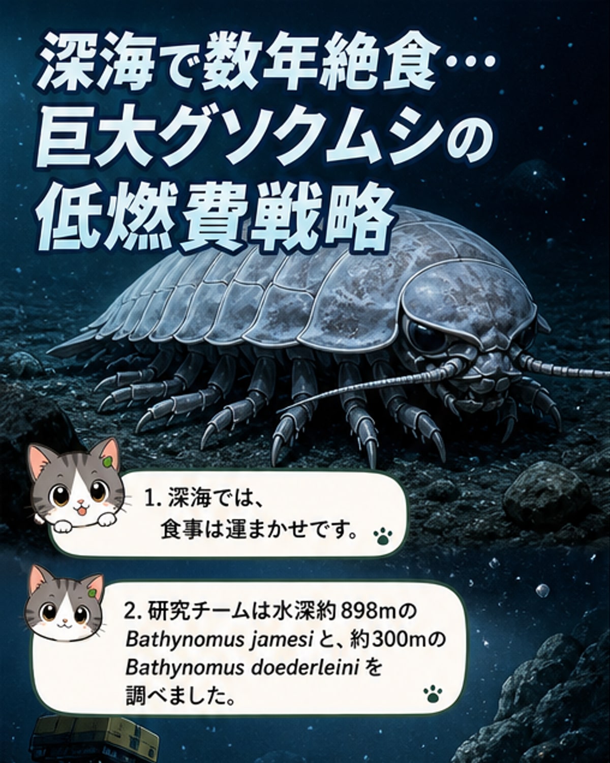 深海グソクムシ、数年絶食でも生きる
