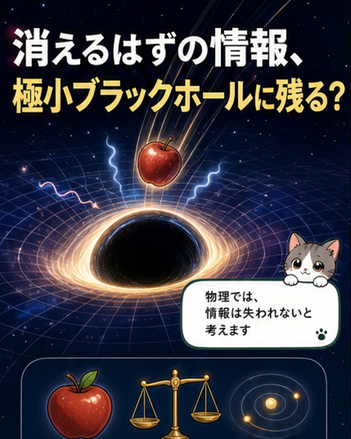 ブラックホール、7次元時空で情報保持