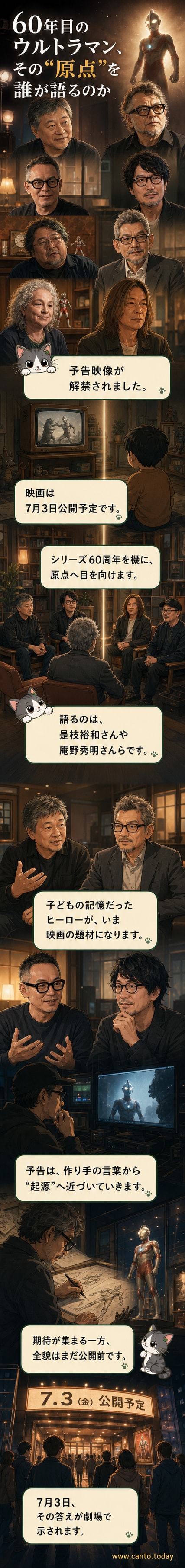是枝裕和、庵野秀明らがウルトラマンの起源について語るドキュメンタリー映画の予告ポスタービジュアル