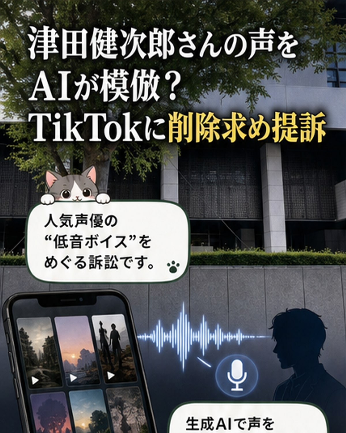 津田健次郎さん、AI声模倣で提訴