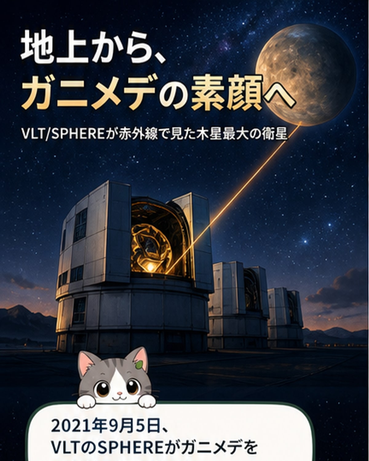 地上望遠鏡で捉えたガニメデの詳細画像