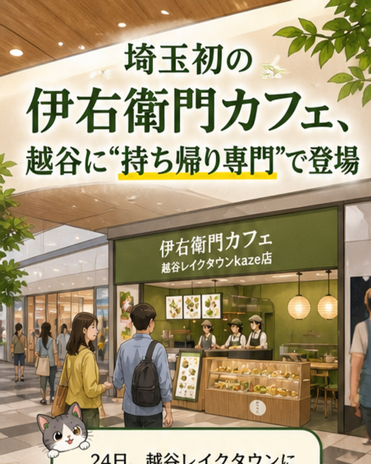 伊右衛門カフェ、埼玉初上陸