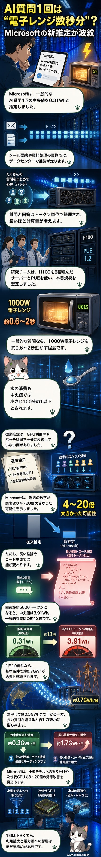 AIに質問する画面と、その背後でデータセンターが効率的に稼働している様子を描いたカバーイラスト