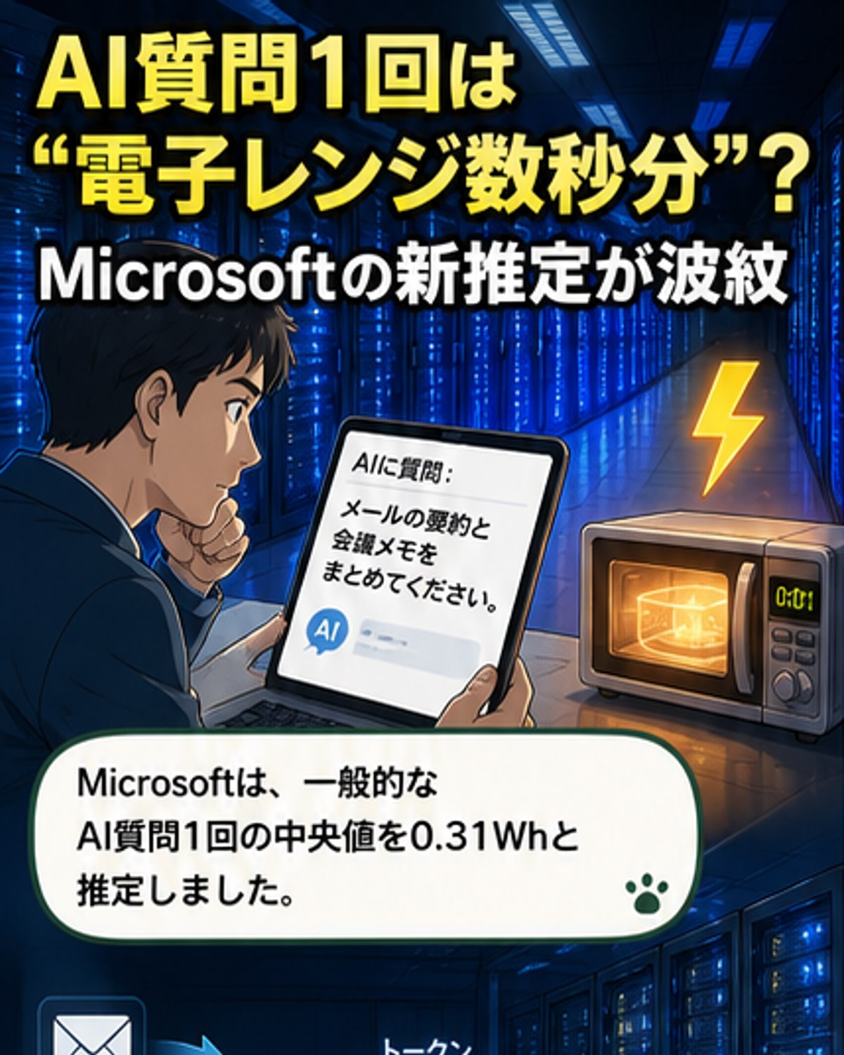 AI1回の質問で使う電力は？