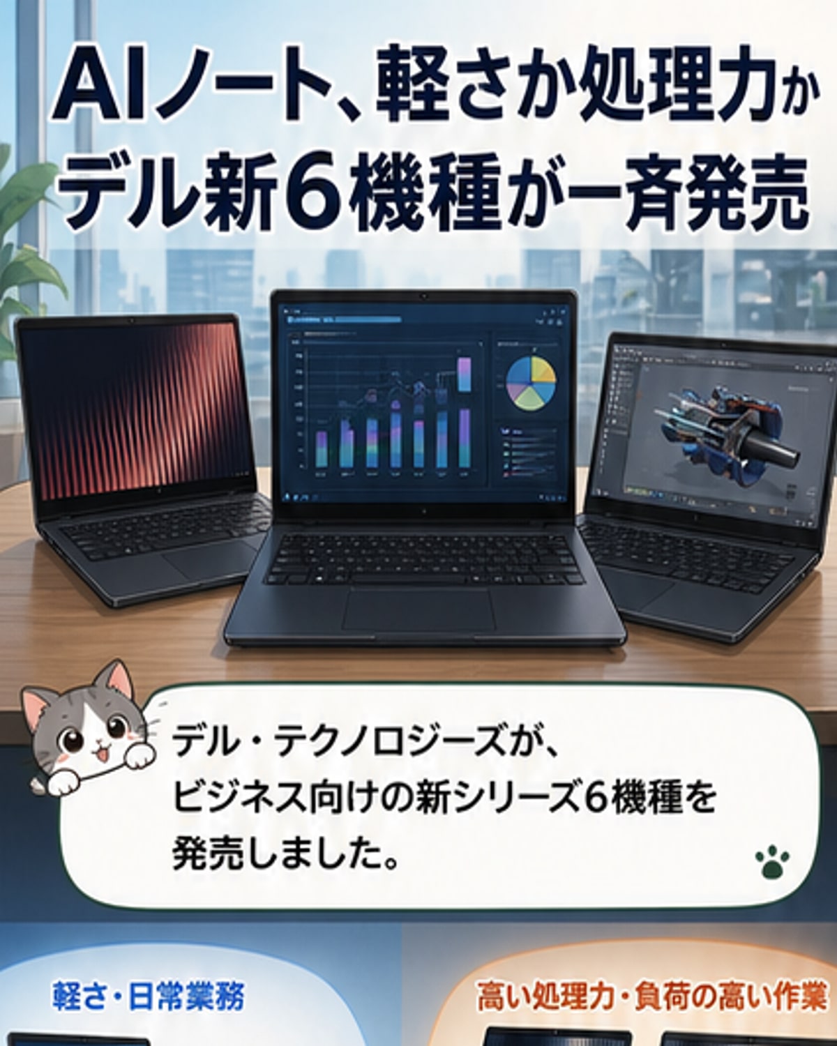 AI搭載ビジネスPC、Dell新シリーズ登場