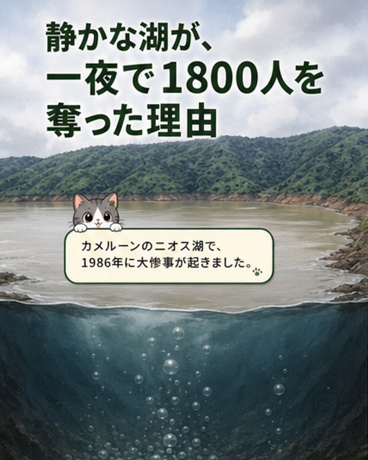 一夜にして1800人が死んだ湖の正体
