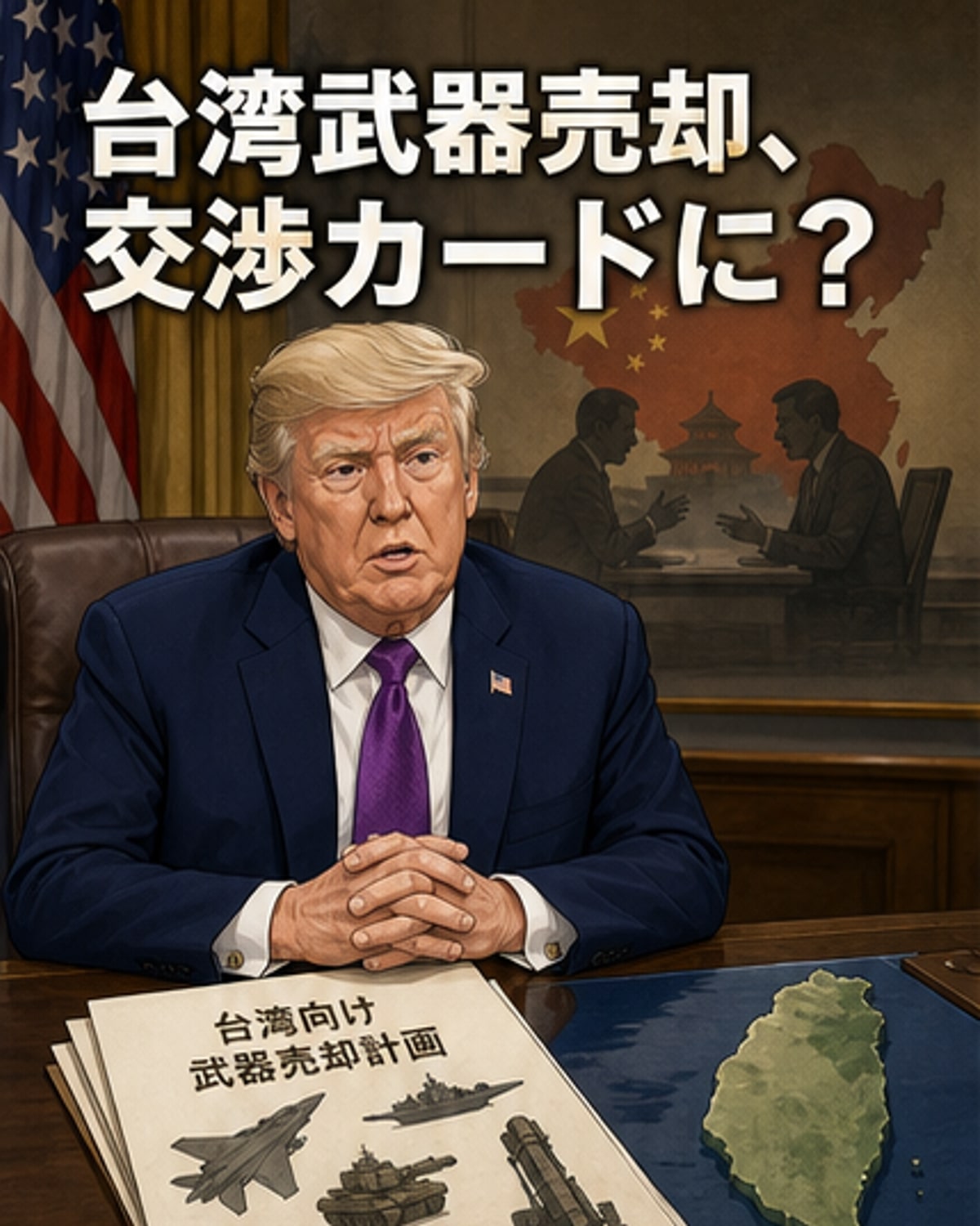 トランプ氏、台湾武器売却を中国次第と発言