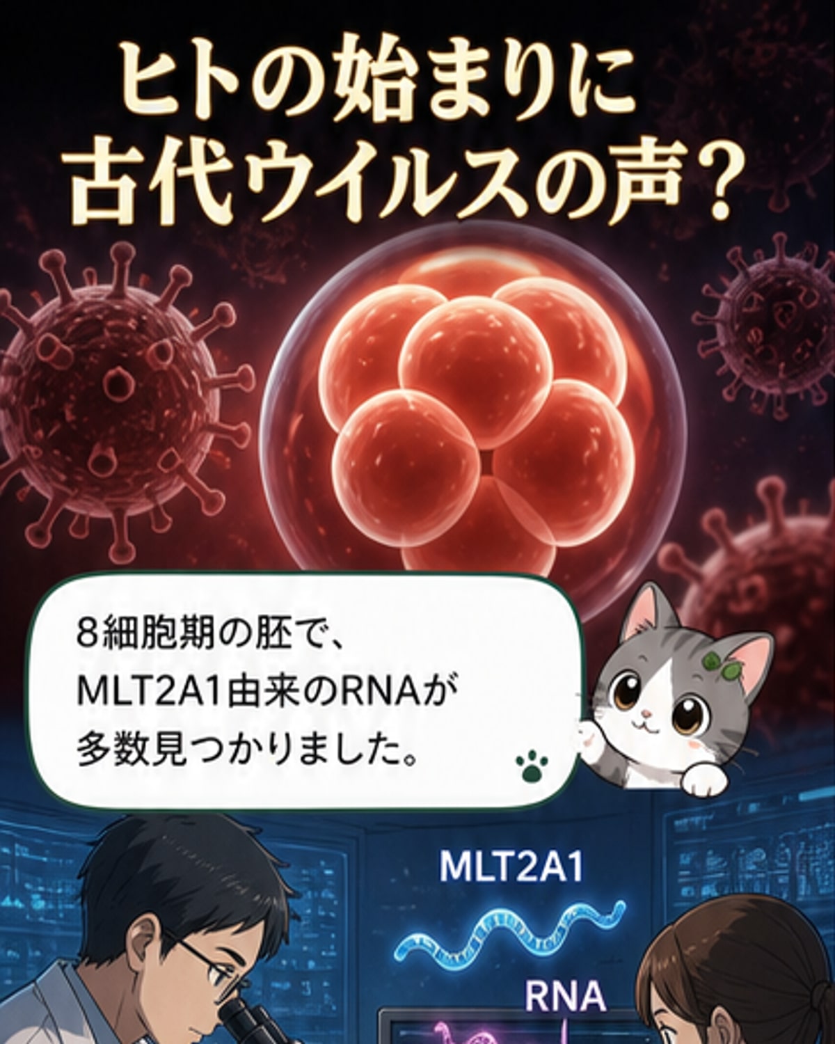 ヒトの始まりに「古代ウイルスRNA」が不可欠だった