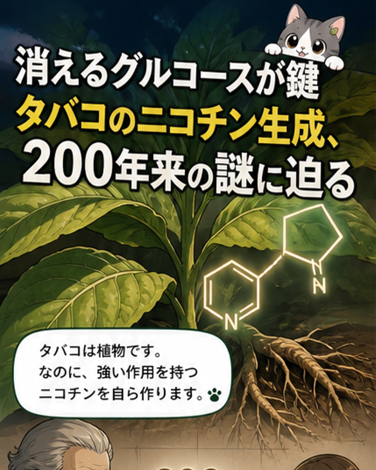 タバコがニコチンを作る仕組みがついに解明