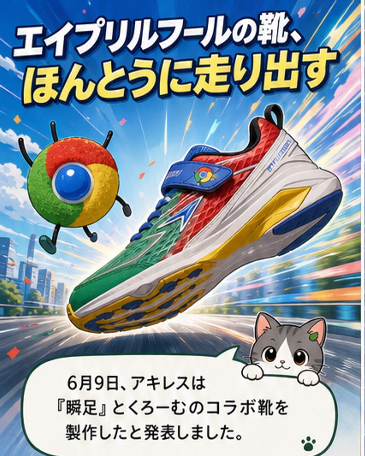 Chromeキャラと瞬足がコラボ