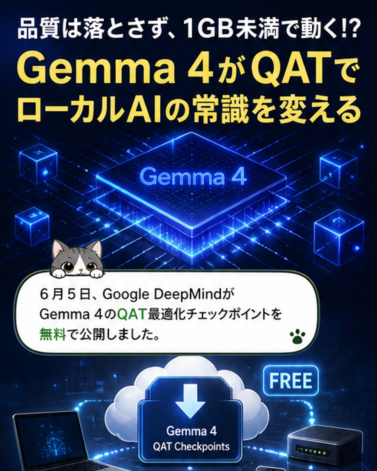 Google、1GB未満メモリでGemma 4を動作