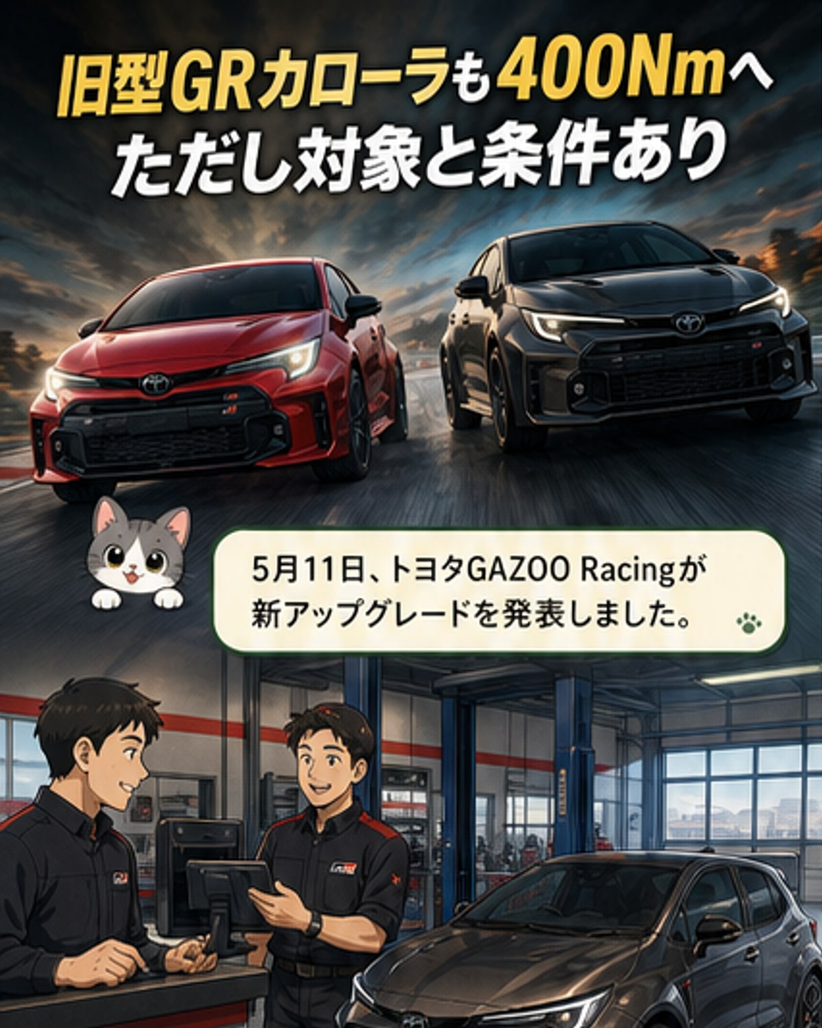 GRカローラ、トルク400Nmへ進化