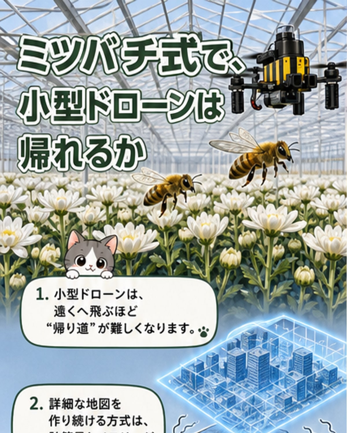 ミツバチの知恵でドローン帰還