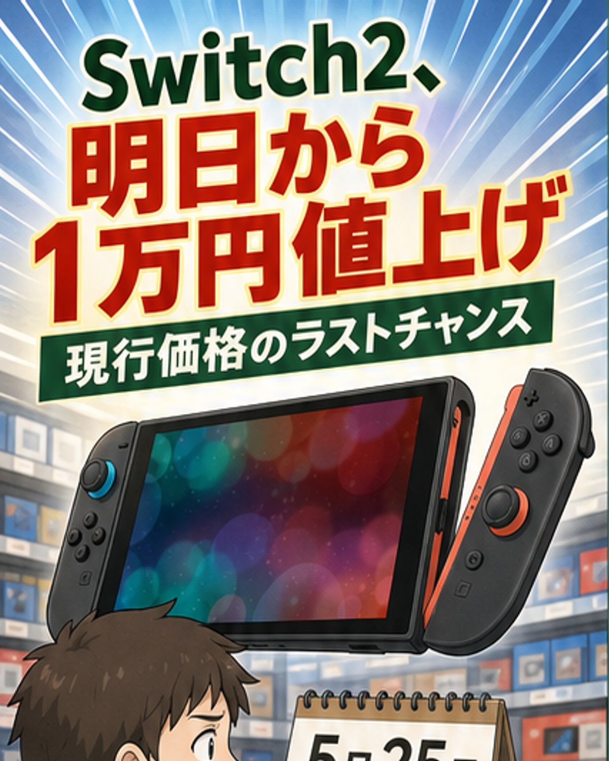 Switch2、明日から1万円値上げ