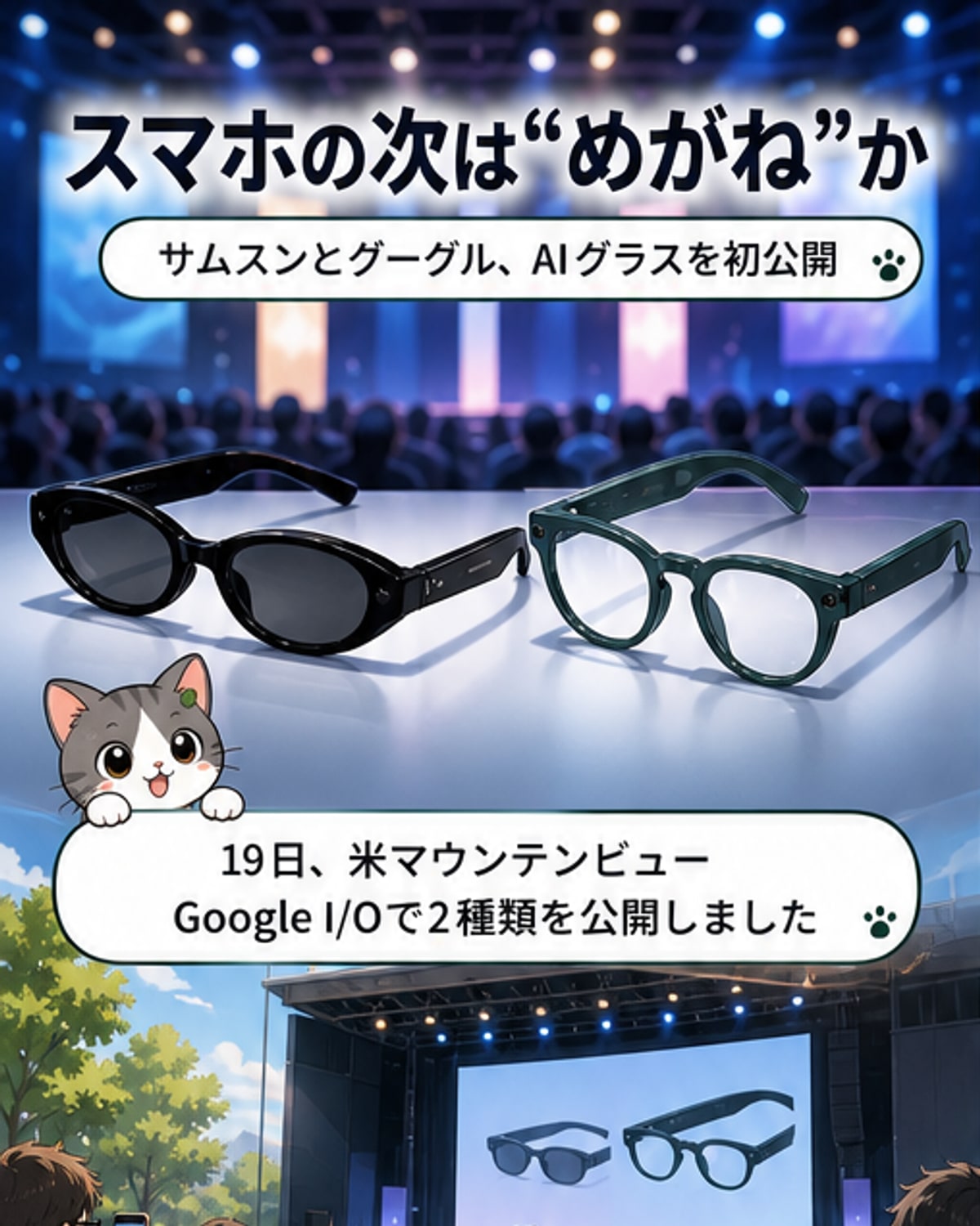 サムスンとグーグル、AIめがね発表