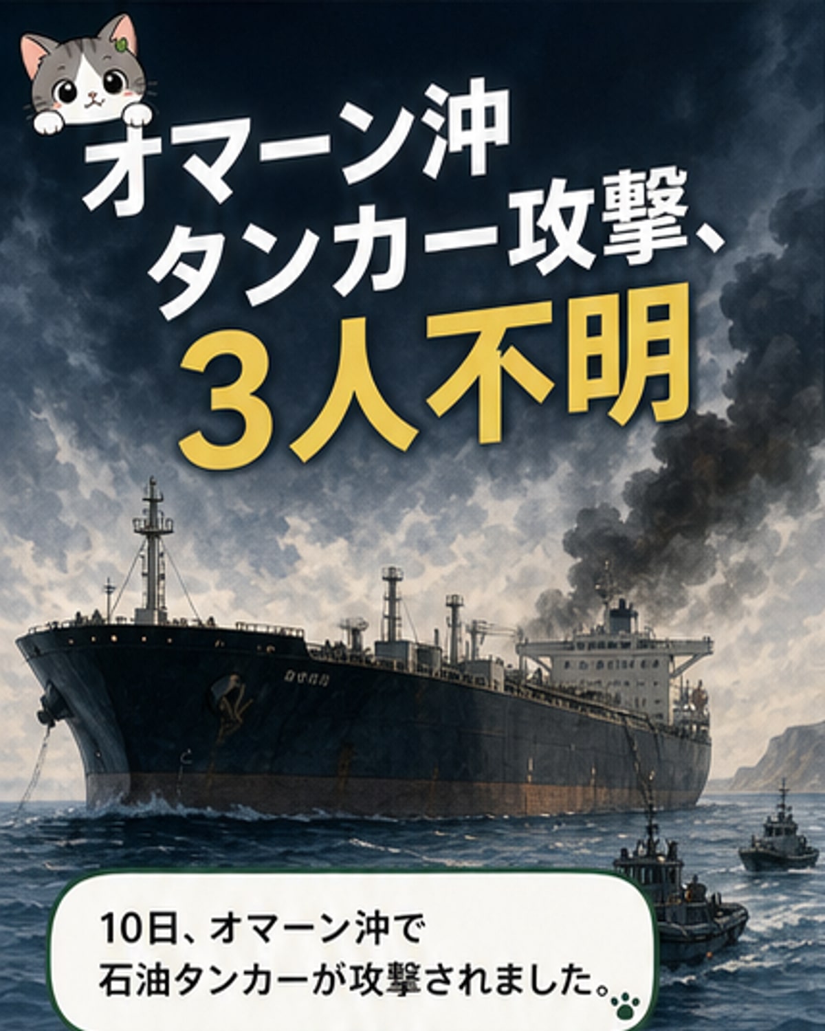 オマーン沖で米軍がタンカー攻撃