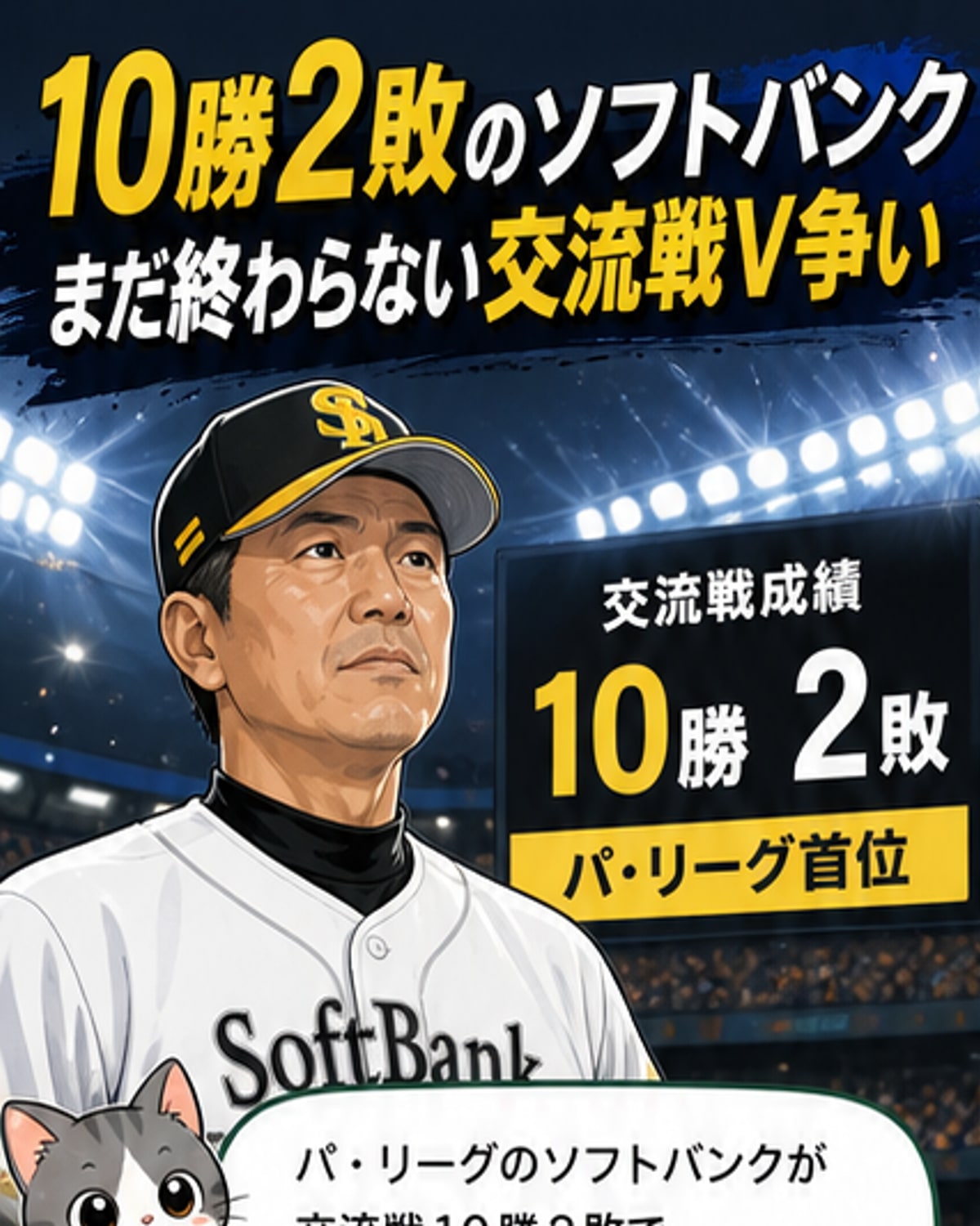 ソフトバンク、交流戦10勝2敗
