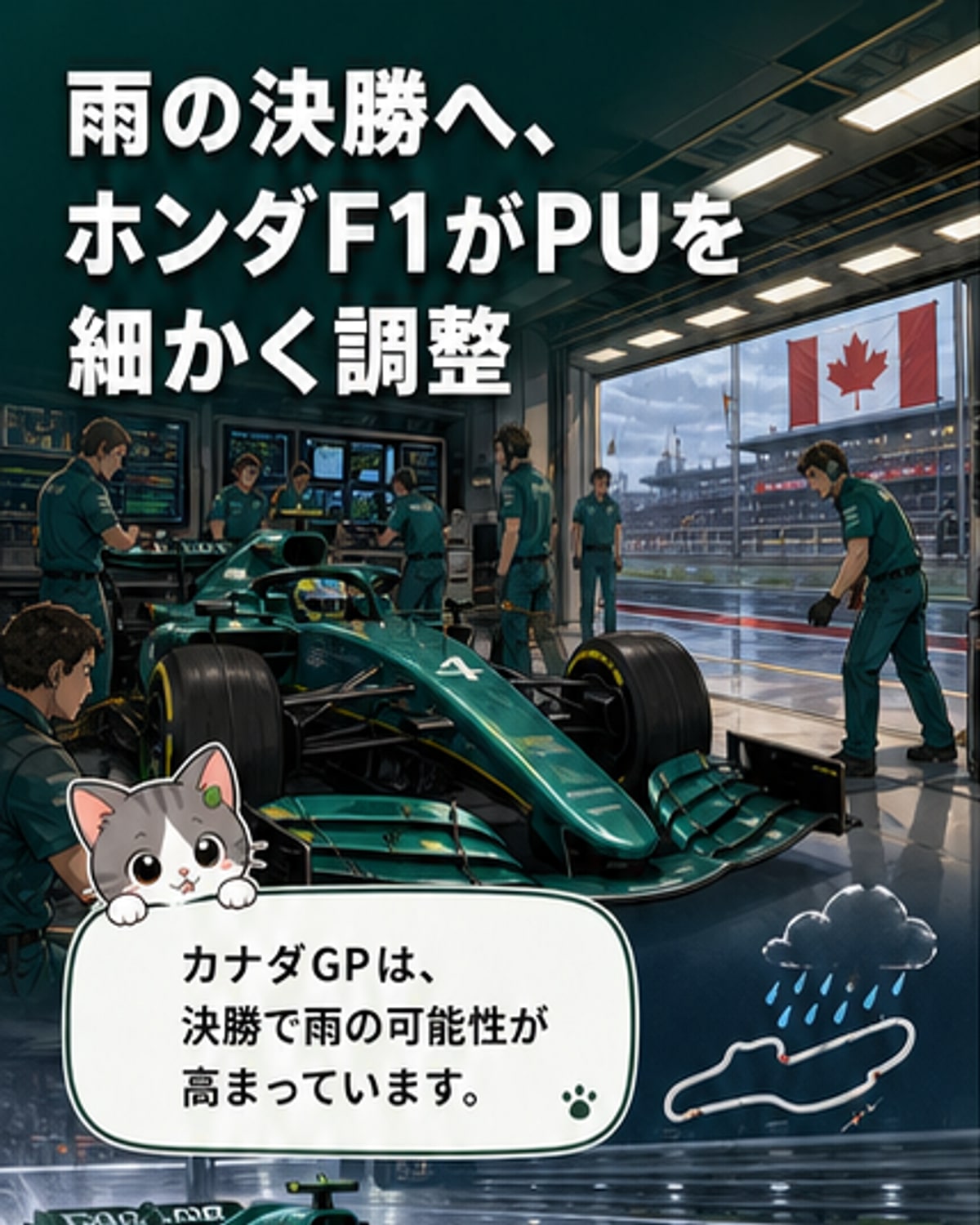 ホンダF1、雨のカナダGPに向け最終調整