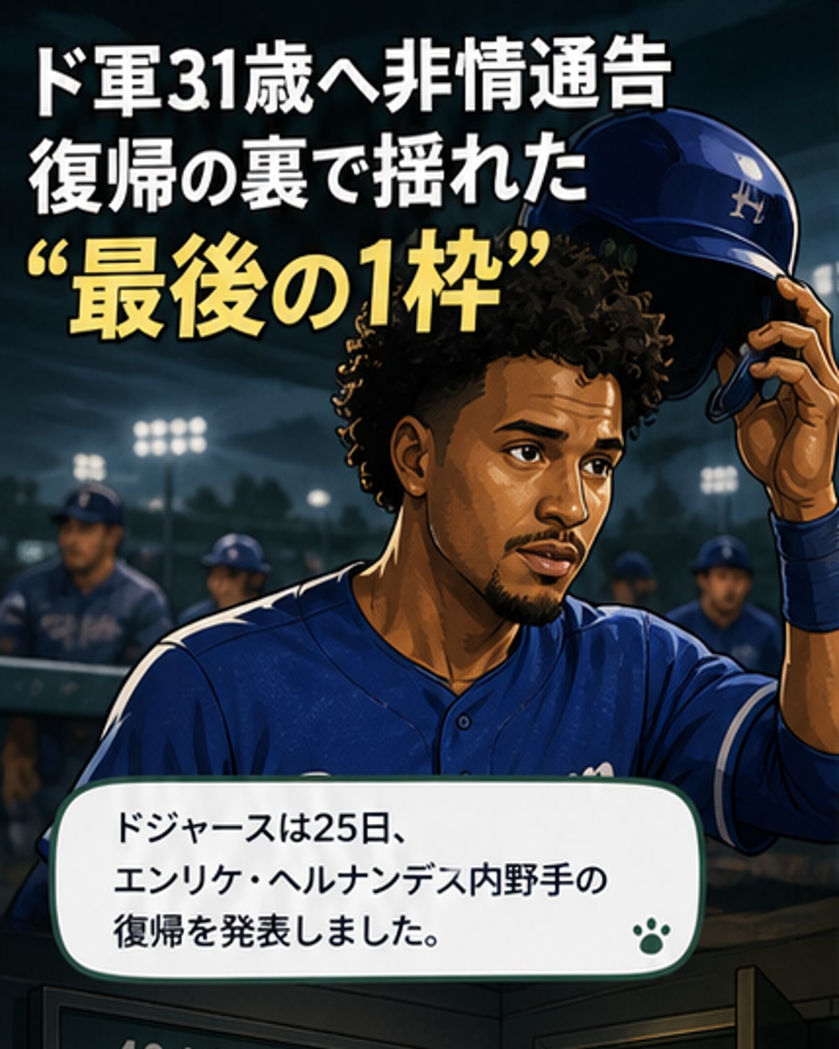 ドジャース、31歳内野手を戦力外