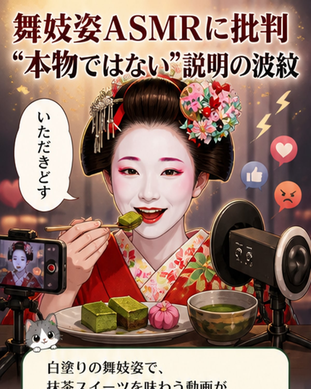 抹茶ASMRで物議、舞妓コスのインフルエンサー