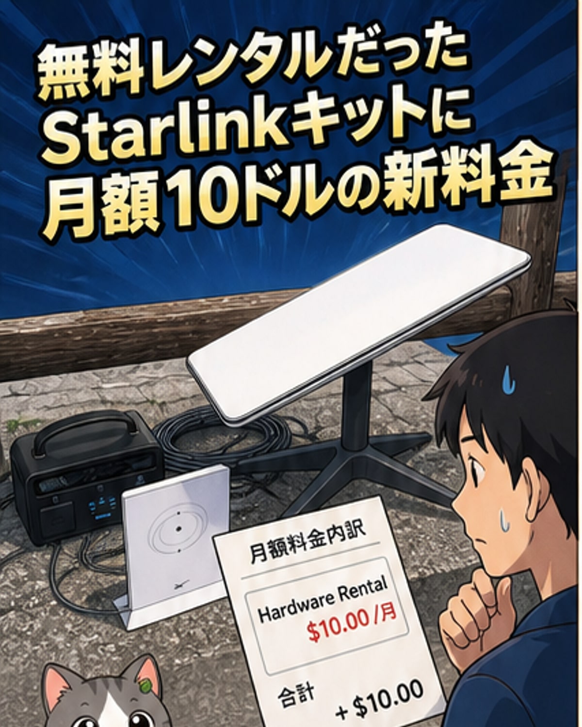 スターリンク、専用機器に月1600円のレンタル料