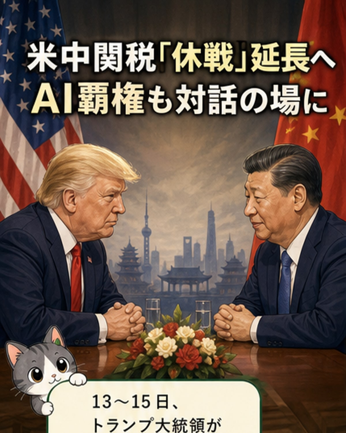 米中首脳会談、関税は「休戦」
