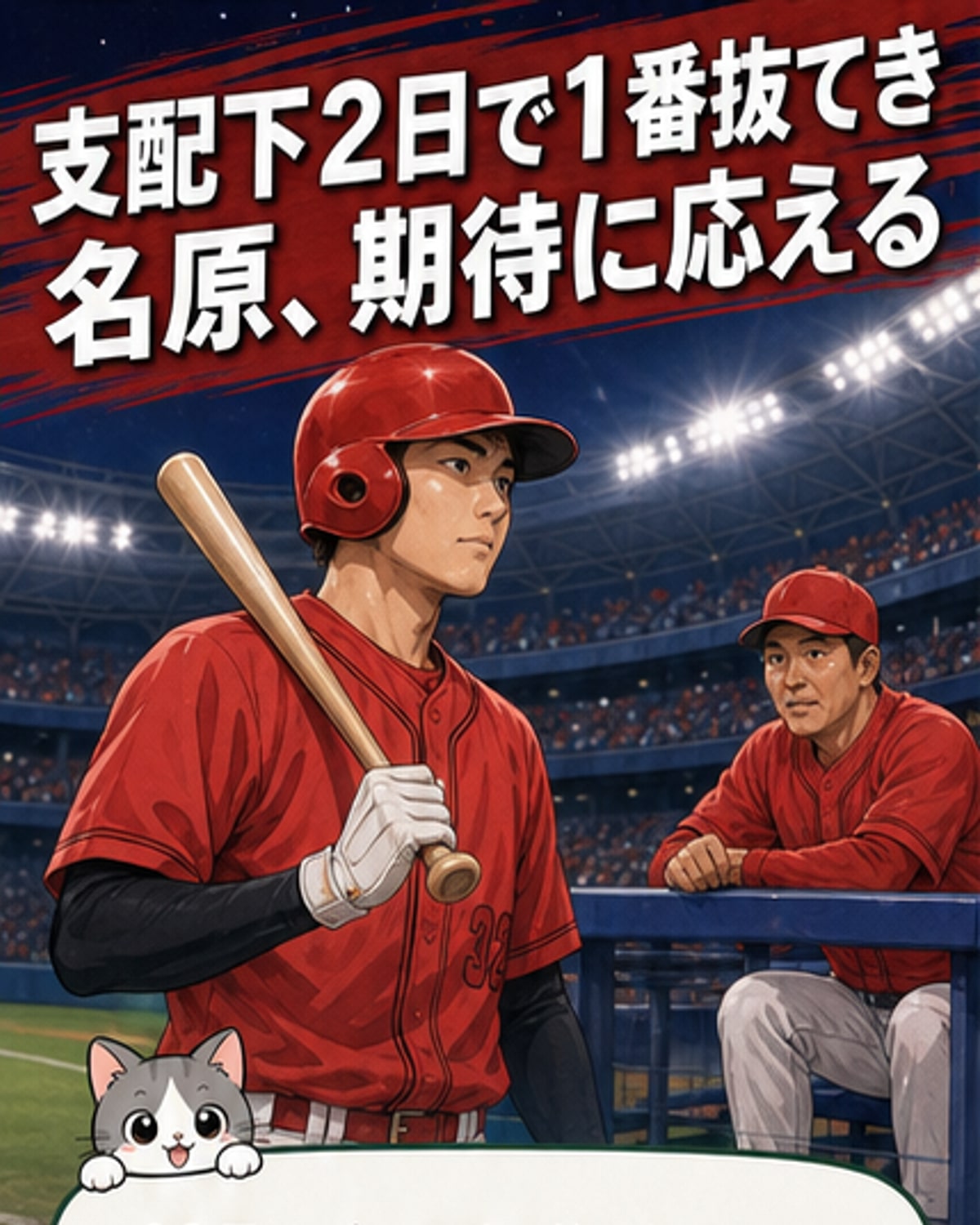 広島・名原、初の1番で初ヒーロー