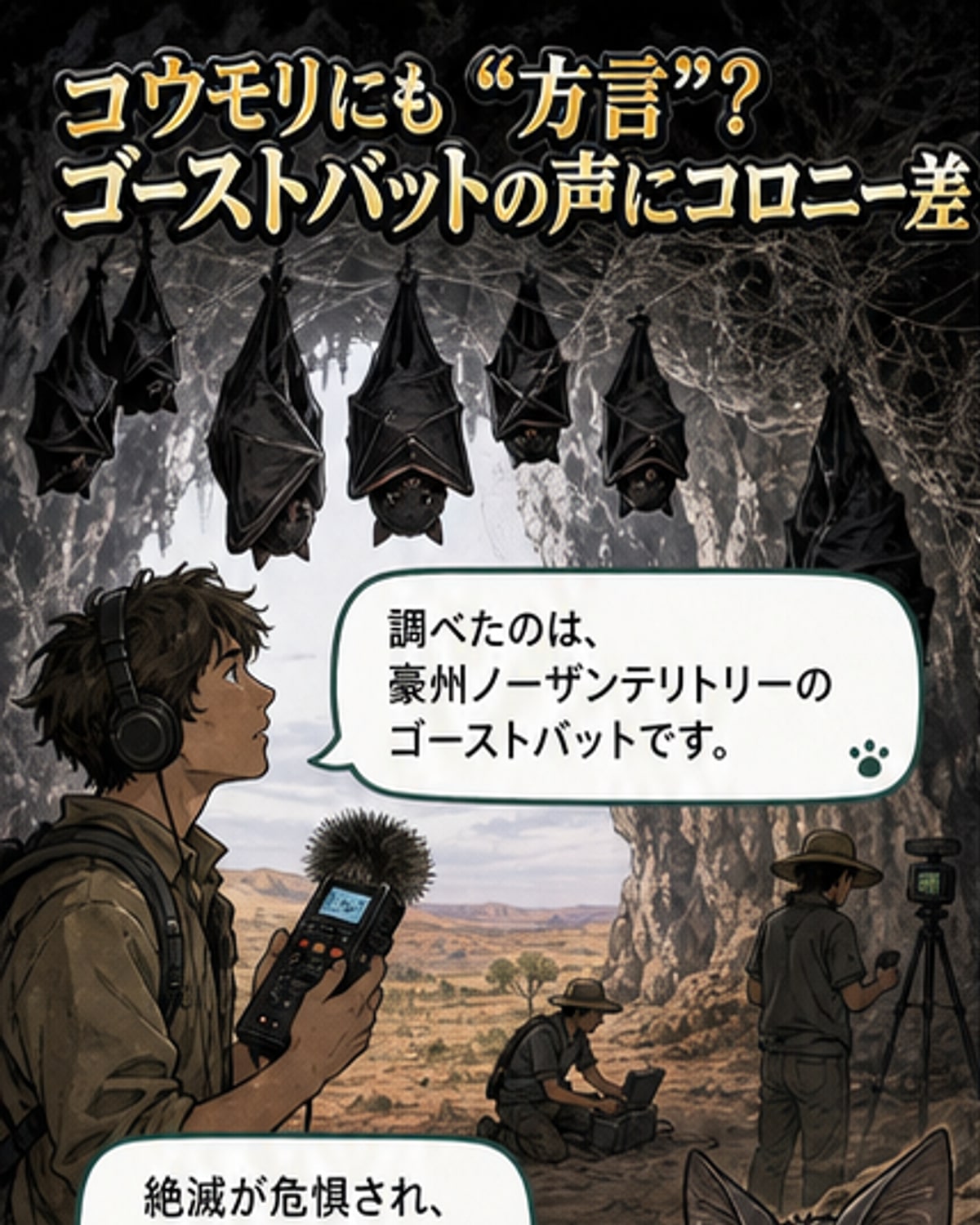 コウモリに方言が確認