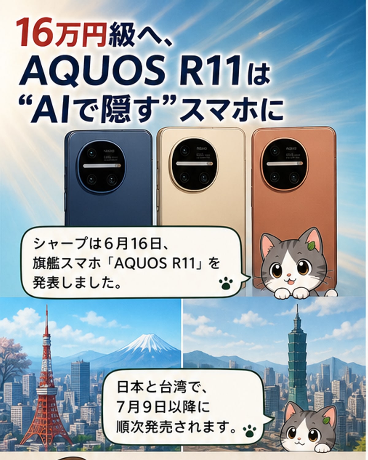 シャープ、AI文字隠し搭載の新スマホ