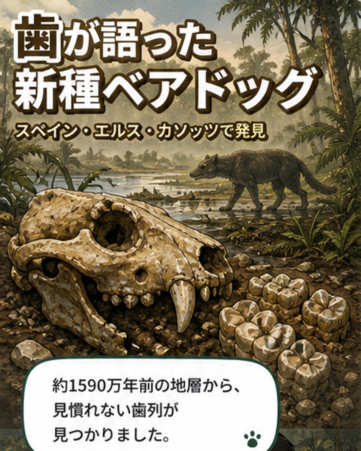 スペインで新種ベアドッグ化石発見
