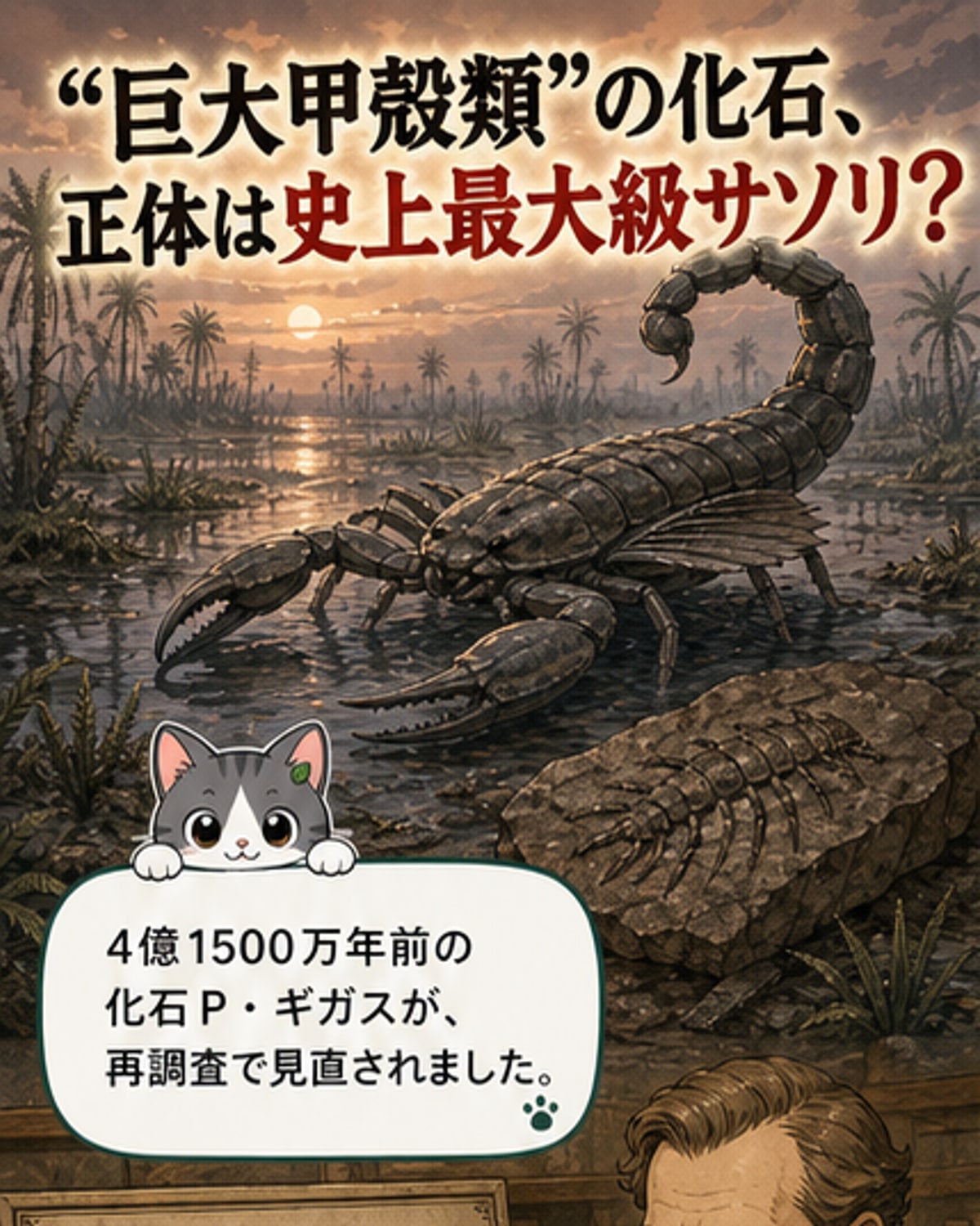 4億年前の巨大化石、正体はサソリ