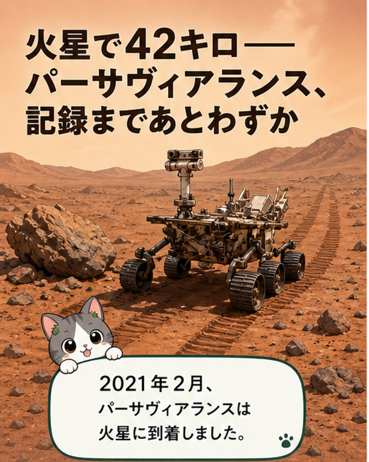 パーサヴィアランス、火星で42km
