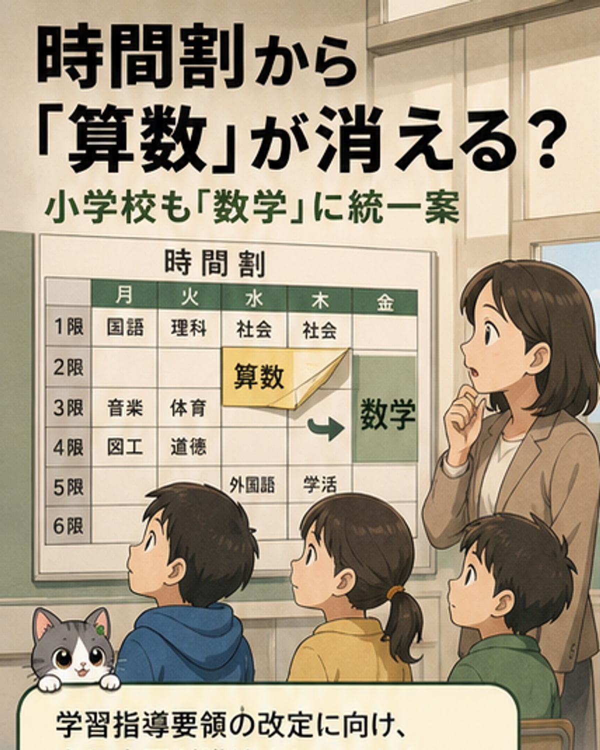 「算数」が「数学」に変わる？