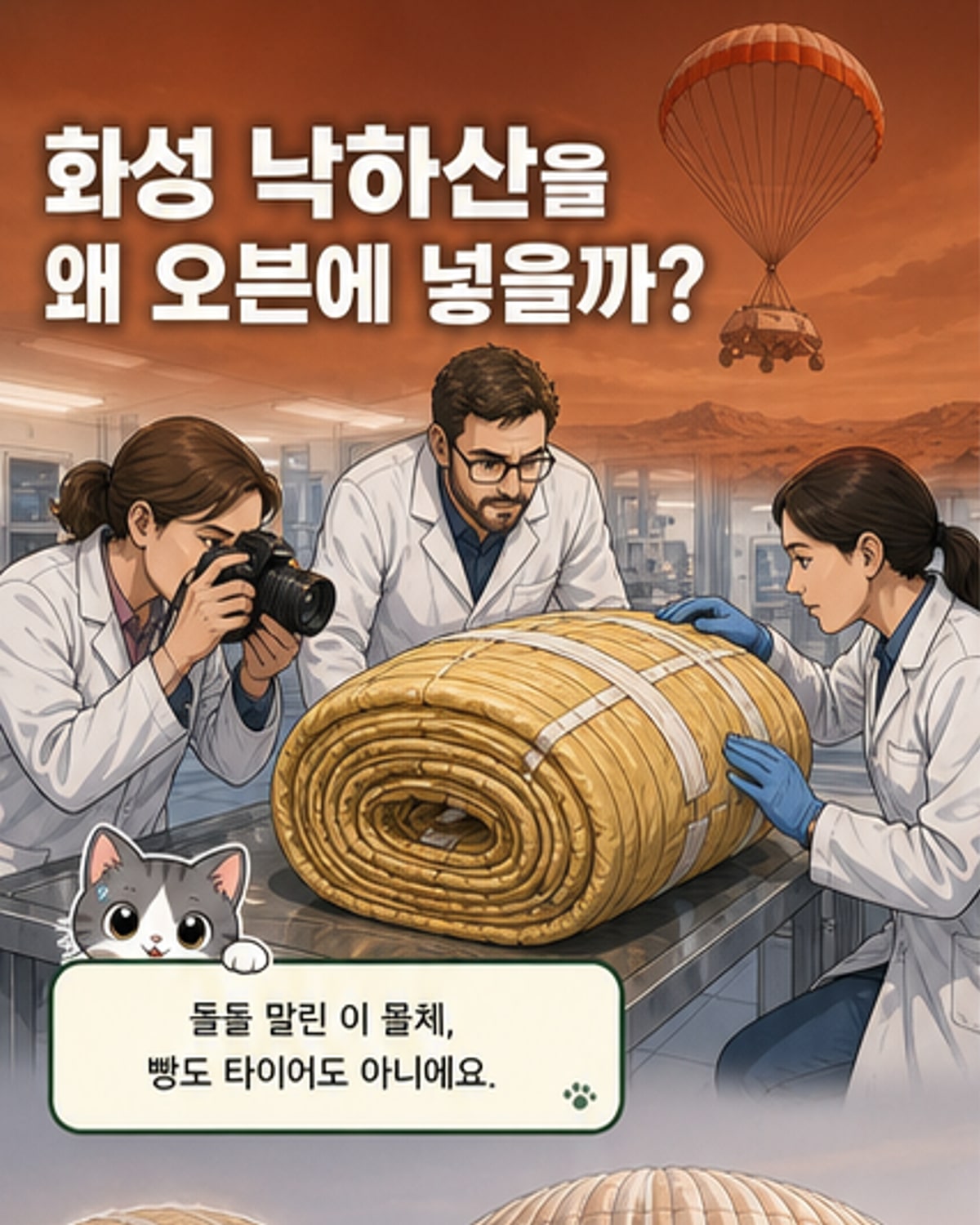 화성 낙하산, 왜 오븐에 넣나?