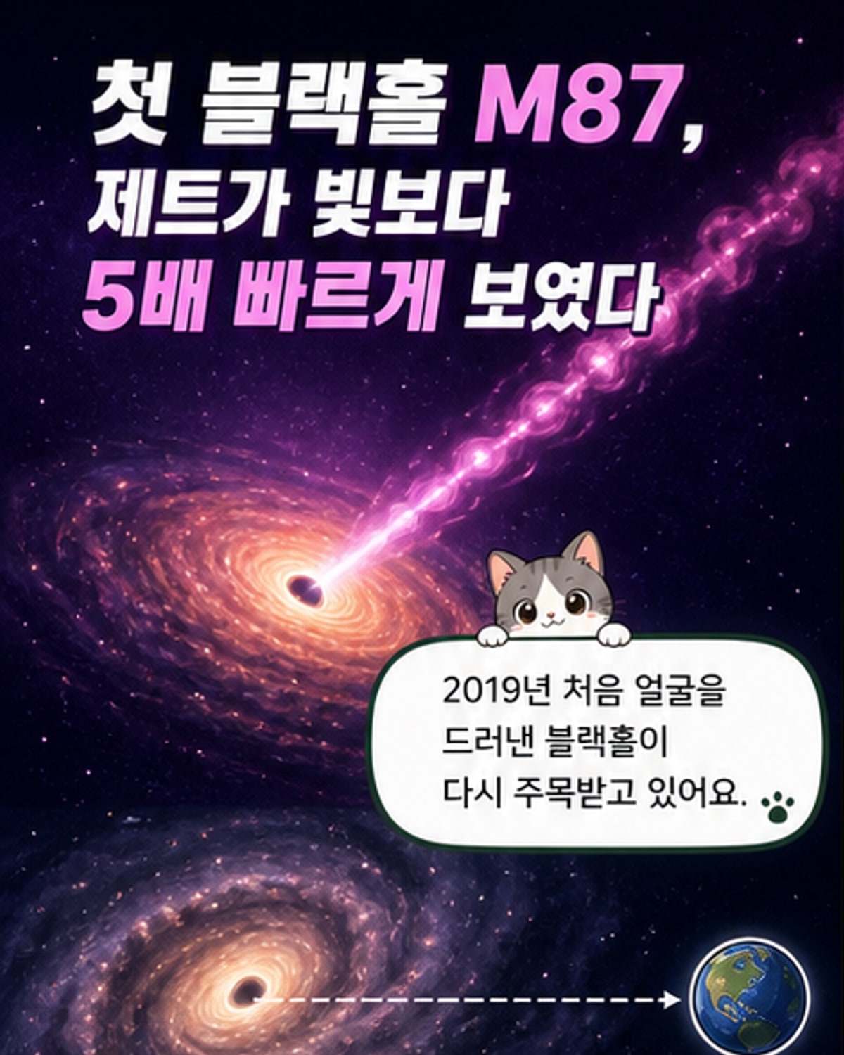 인류 최초 블랙홀서 빛보다 5배 빠른 제트 포착