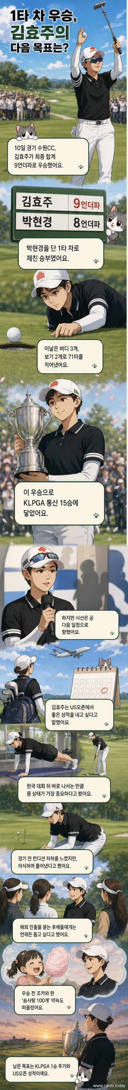 김효주가 KLPGA 레이디스챔피언십에서 우승한 후 환호하는 모습