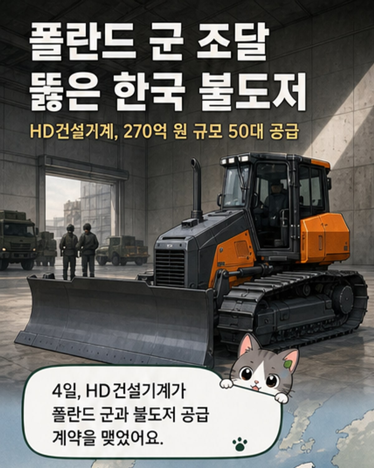 HD건설기계, 폴란드 군에 불도저 50대 공급