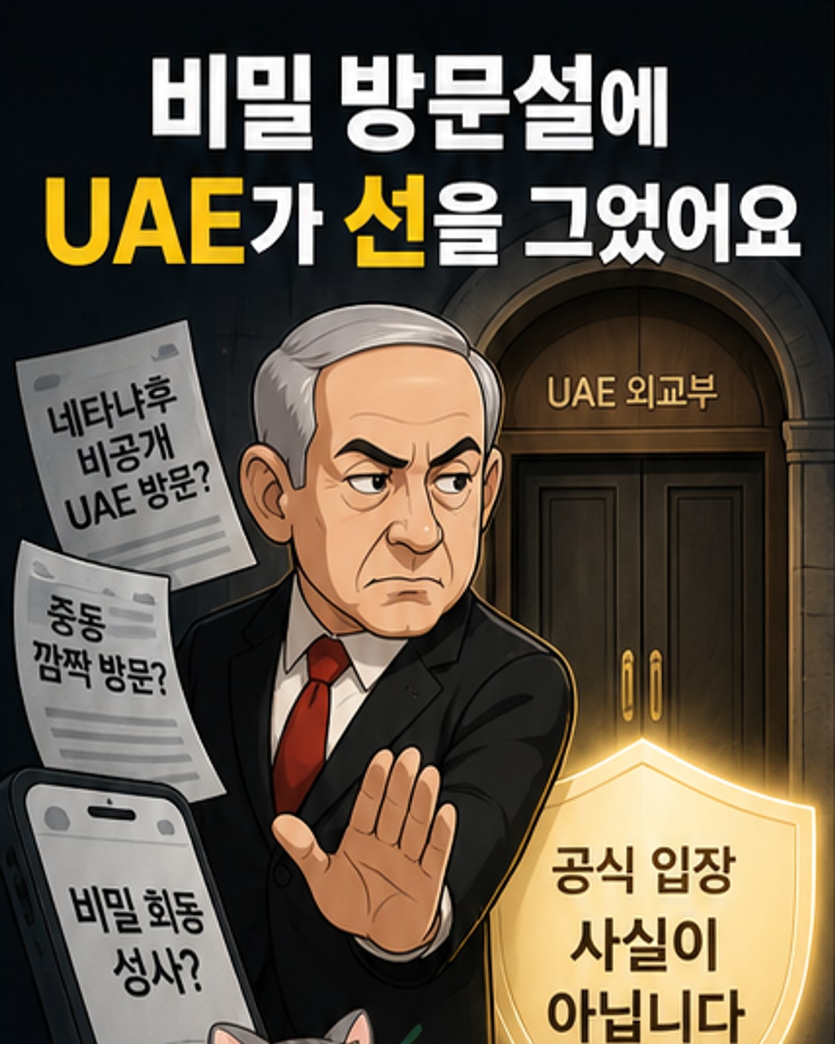 UAE, 네타냐후 총리 비밀 방문 부인