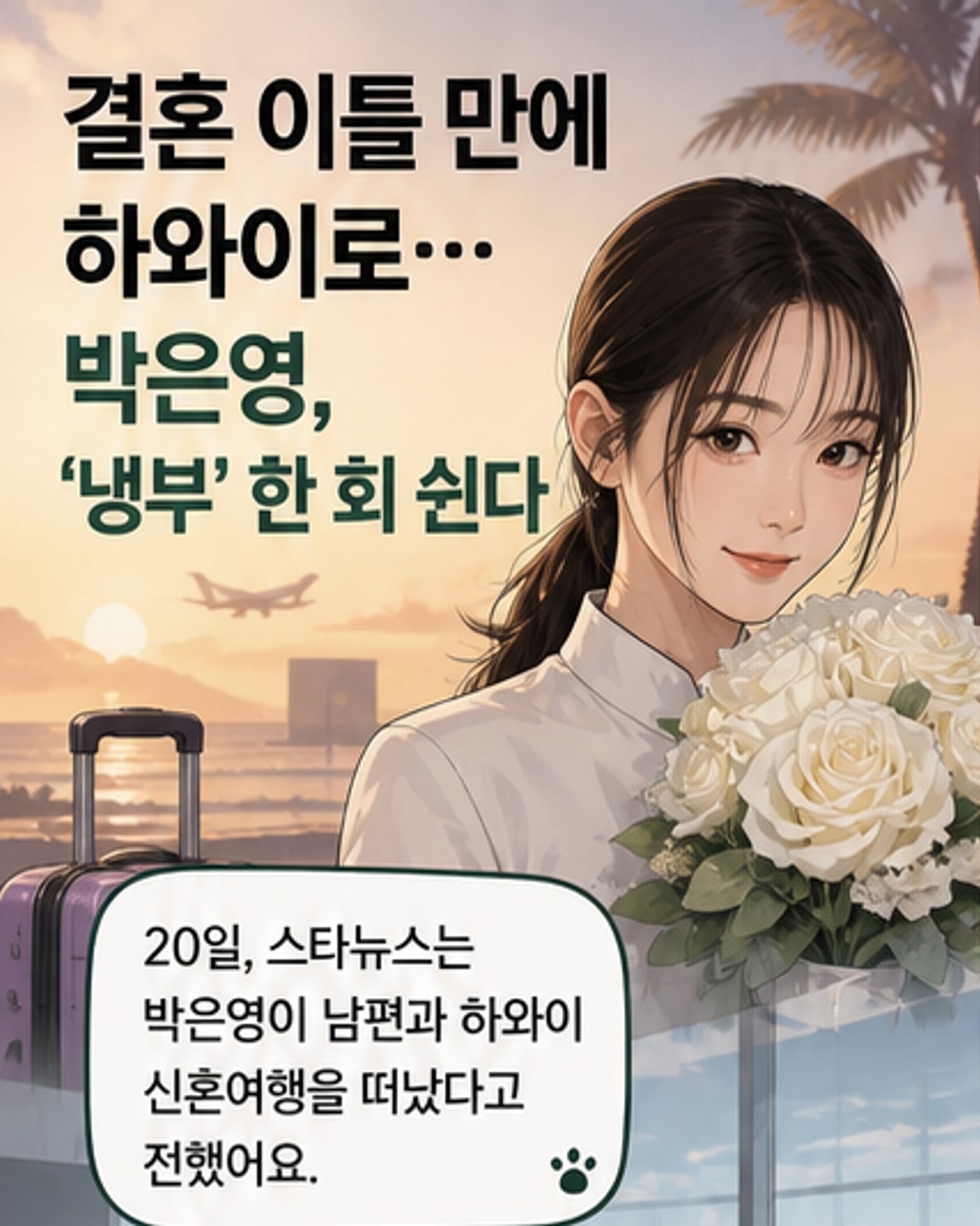 셰프 박은영, 하와이 신혼여행 떠나