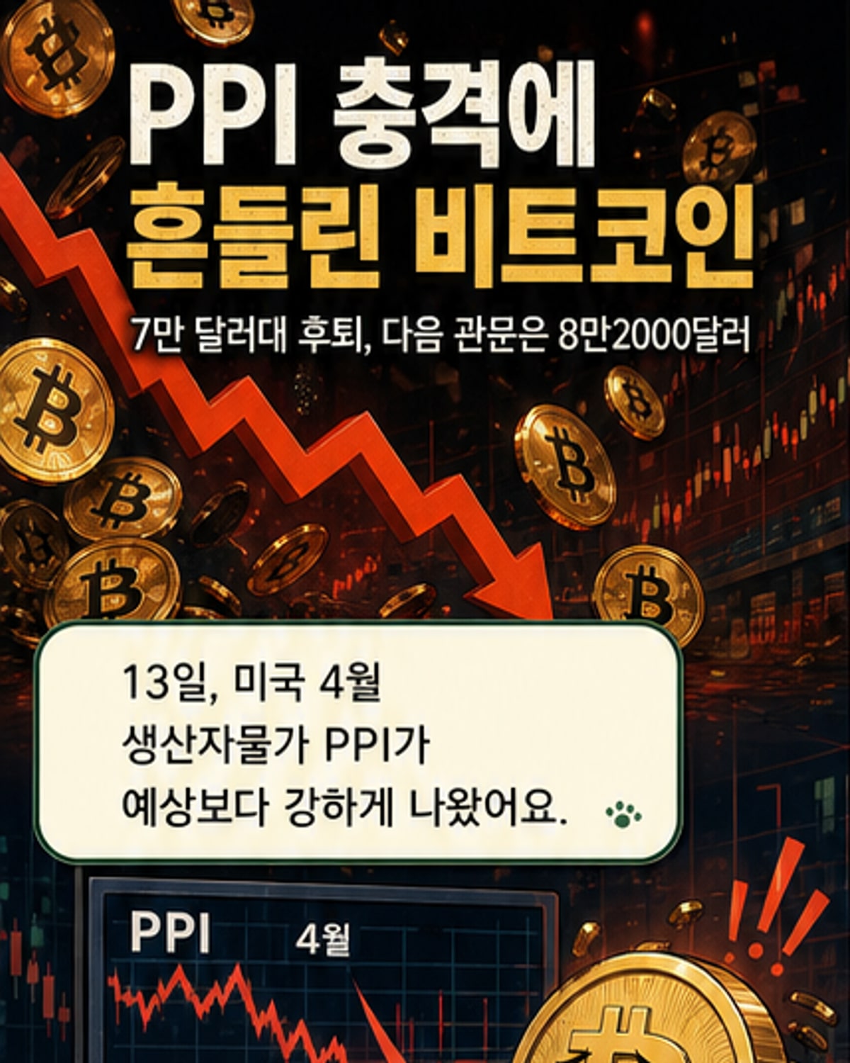 PPI 충격에 비트코인 7만5천 달러대