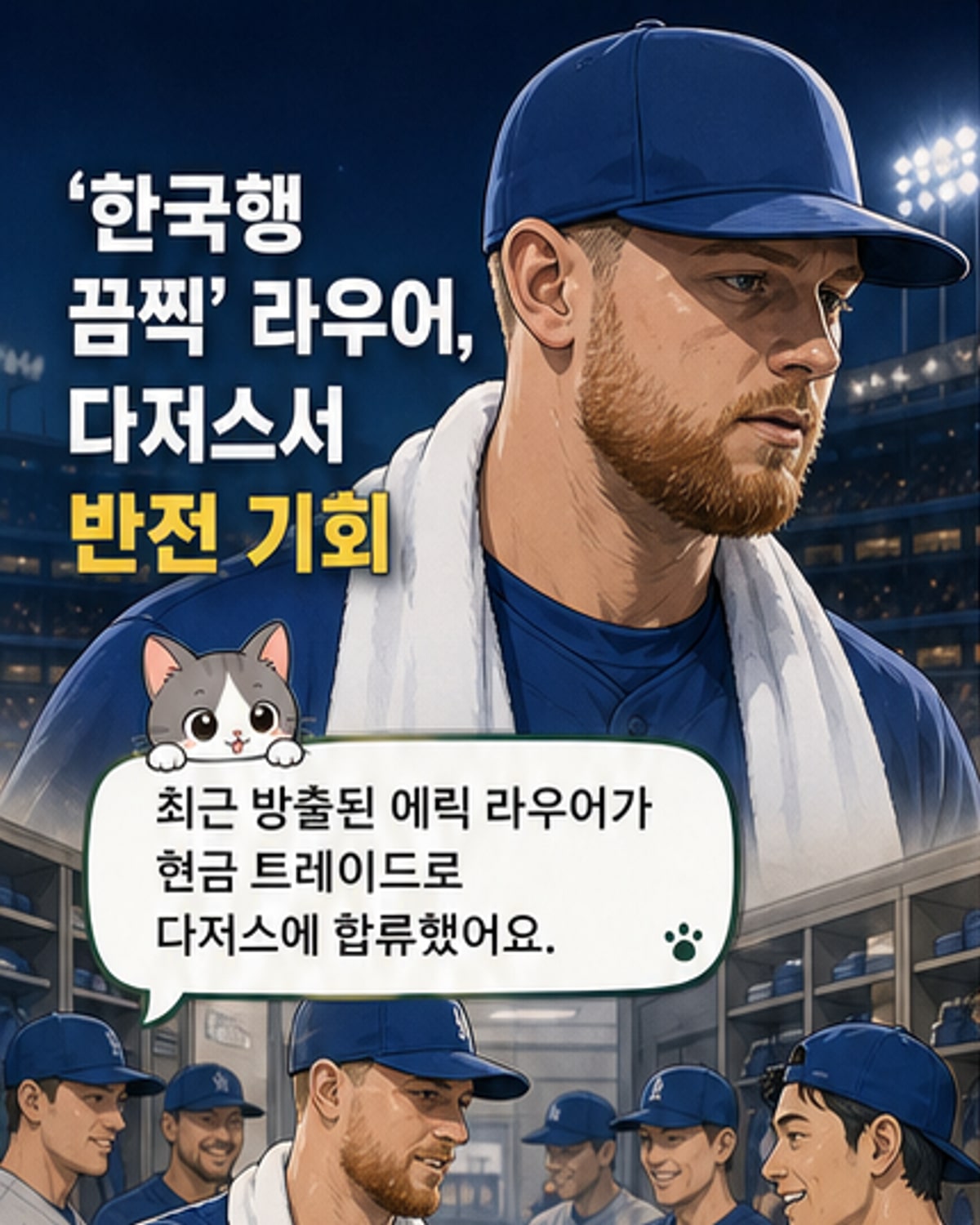 다저스 유니폼 입은 라우어, 선발 등판 예고