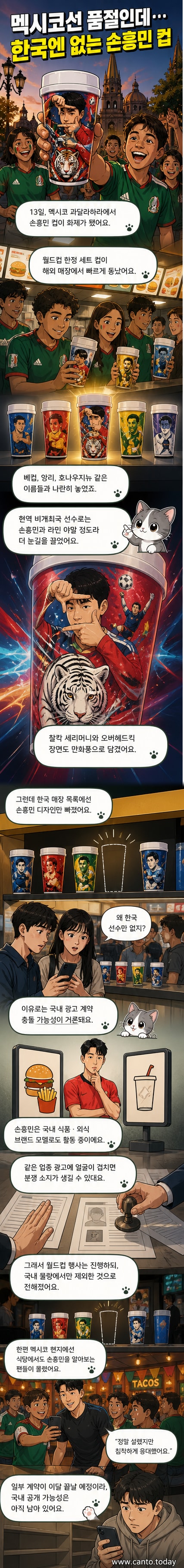 멕시코 과달라하라 맥도날드 매장에서 어린이가 손흥민 한정판 컵을 들고 있는 모습