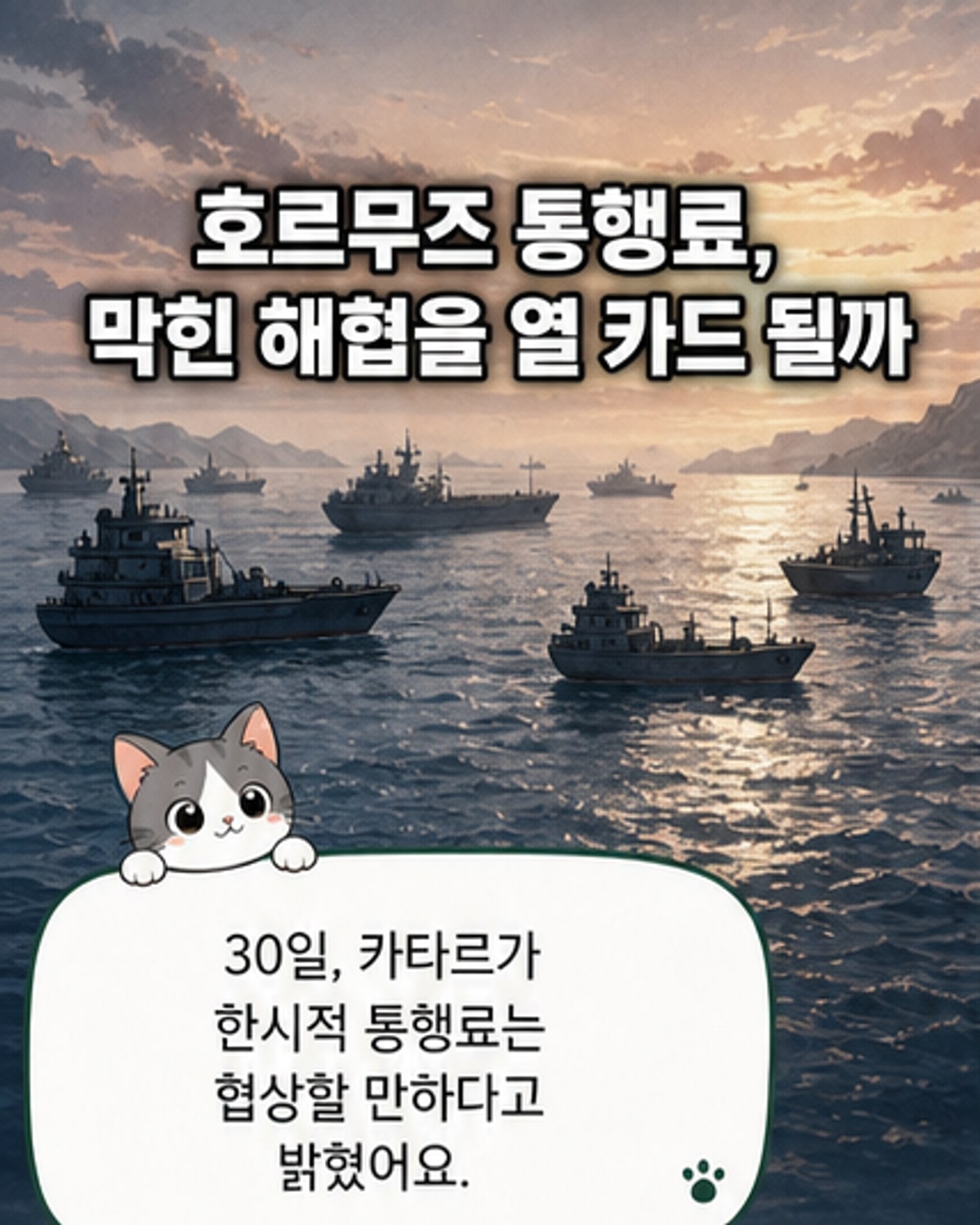 카타르, 호르무즈 통행료 '한시적 징수'는 협상 가능