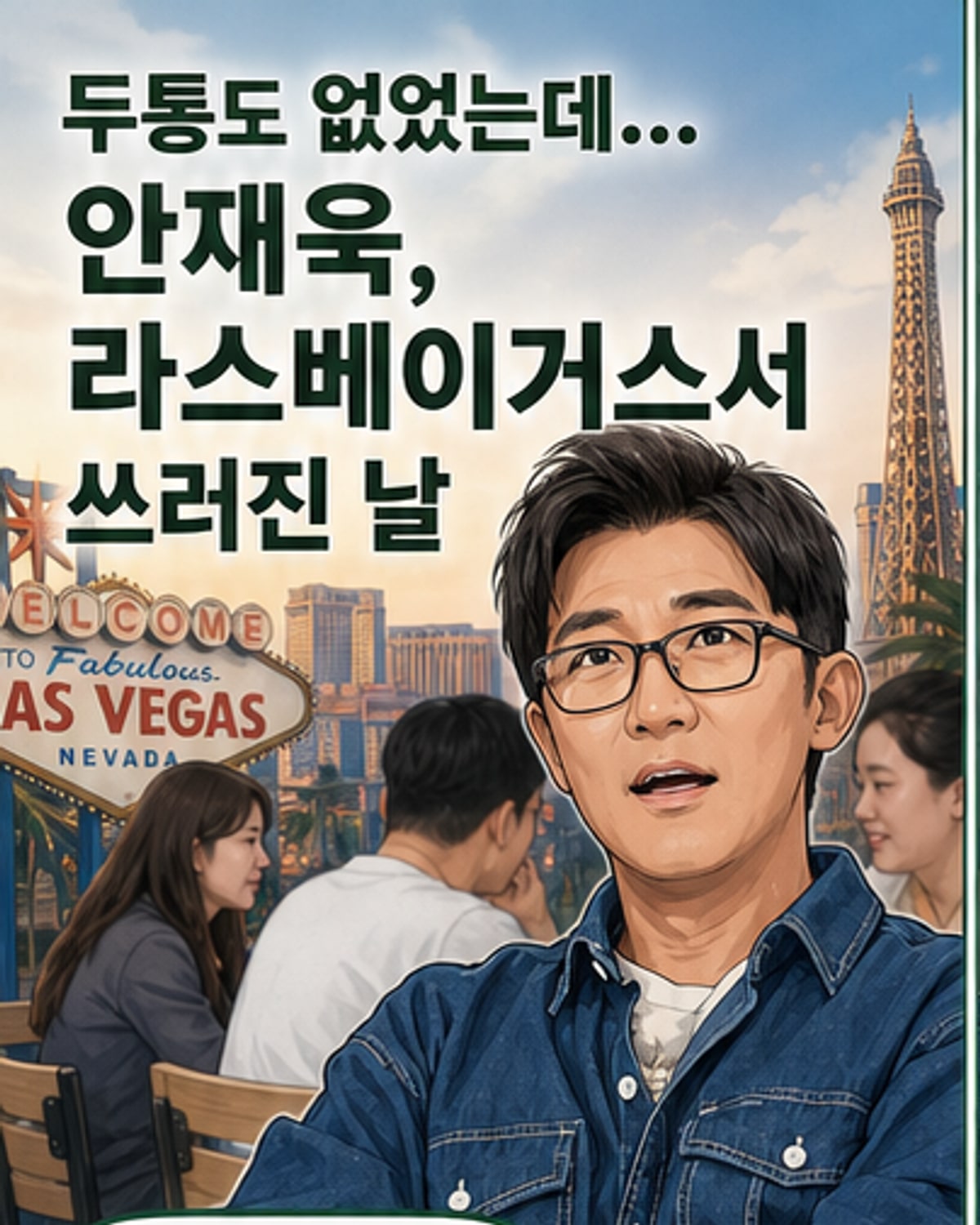배우 안재욱이 미국에서 뇌출혈로 쓰러진 후 병원비 조정 과정을 설명하는 예능 프로그램 장면